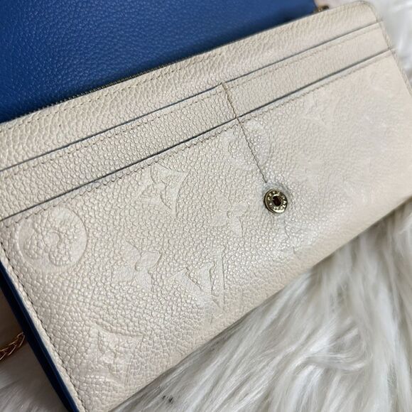 💯Authentic Louis Vuitton Ivory Empreinte Sarah Long Wallet-DIY WOC 🍀 - Picture 10 of 16